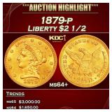 1879-p Gold Liberty Quarter Eagle $2 1/2 ms64+ SEG