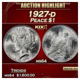 1927-d Peace Dollar $1 ms64 SEGS