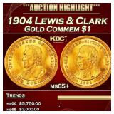 1904 Lewis & Clark Gold Commem Dollar 1 ms65+ SEGS