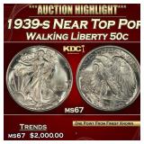 1939-s Walking Liberty Half Dollar Near Top Pop 50