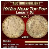 1912-d Liberty Nickel Near Top Pop 5c ms66+ SEGS