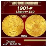 1901-p Gold Liberty Eagle $10 ms66 SEGS