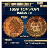 1899 Proof Indian Cent TOP POP! 1c pr68 rd SEGS