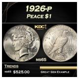 1926-p Peace Dollar $1 Grades ms65