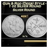 Gun & Rod (Deer) Style - 1 oz Silver Round Round