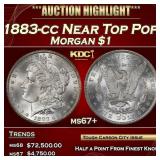 1883-cc Morgan Dollar Near Top Pop $1 ms67+ SEGS