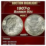 1907-d Barber Half Dollars 50c ms65+ SEGS