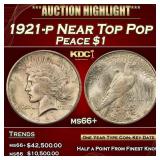 1921-p Peace Dollar Near Top Pop $1 ms66+ SEGS