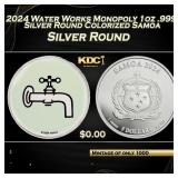 2024 Water Works Monopoly 1oz .999 Silver Round Co