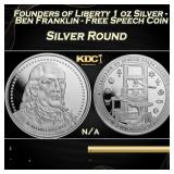Founders of Liberty 1 oz Silver - Ben Franklin - F