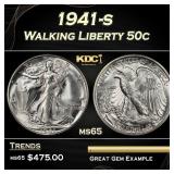 1941-s Walking Liberty Half Dollar 50c Grades ms65