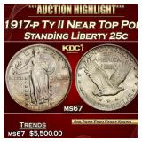 1917-p Ty II Standing Liberty Quarter Near Top Pop