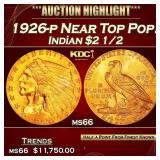 1926-p Gold Indian Quarter Eagle Near Top Pop! $2