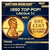 1950 Proof Lincoln Cent TOP POP! 1c pr68 rd DCAM S