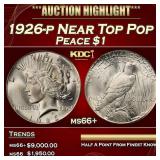 1926-p Peace Dollar Near Top Pop $1 ms66+ SEGS