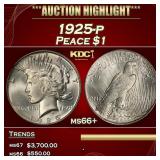 1925-p Peace Dollar $1 ms66+ SEGS
