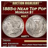 1885-o Morgan Dollar Near Top Pop $1 ms67+ SEGS