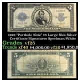 1923 $5 Large Size Silver Certificate "Porthole No