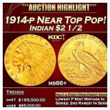 1914-p Gold Indian Quarter Eagle Near Top Pop! $2