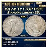 1917-d Ty I Standing Liberty Quarter TOP POP! 25c