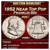 1952 Proof Franklin Half Dollar Near Top Pop 50c p