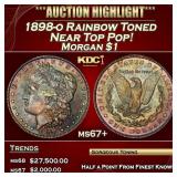 1898-o Morgan Dollar Rainbow Toned Near Top Pop! $