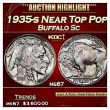 1935-s Buffalo Nickel Near Top Pop 5c ms67 SEGS
