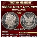 1886-s Morgan Dollar Near Top Pop! $1 ms64+ DMPL S
