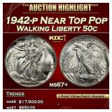 1942-p Walking Liberty Half Dollar Near Top Pop 50