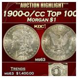 1900-o/cc Top 100 Morgan Dollar $1 ms63 USCG
