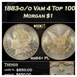 1883-o/o Vam 4 Top 100 Morgan Dollar $1 ms64+ PL S