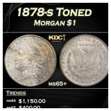 1878-s Morgan Dollar Toned $1 Grades ms65+