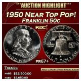 1950 Proof Franklin Half Dollar Near Top Pop! 50c