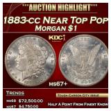1883-cc Morgan Dollar Near Top Pop! $1 ms67+ SEGS