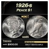 1926-s Peace Dollar $1 Grades ms65
