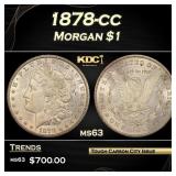1878-cc Morgan Dollar $1 Grades ms63
