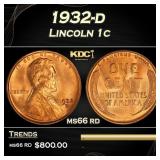 1932-d Lincoln Cent 1c Grades ms66 rd