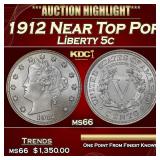 1912 Liberty Nickel Near Top Pop 5c ms66 SEGS