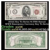 1934A $5 FRN Hawaii WWII Emergency Currency Key To