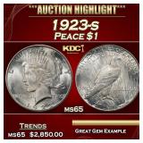 1923-s Peace Dollar $1 ms65 SEGS