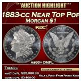1883-cc Morgan Dollar Near Top Pop $1 ms66+ DMPL S