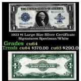 1923 $1 large size Silver Certificate Grades Choic