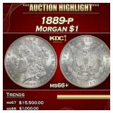 1889-p Morgan Dollar $1 ms66+ SEGS
