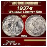 1937-s Walking Liberty Half Dollar 50c ms66 SEGS