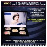 5 Coin Queen Elizabeth II Gold Plated Round Collec