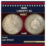 1889 Liberty Nickel 5c Grades ms65