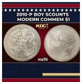 2010-p Boy Scounts Modern Commem Dollar $1 ms70 SE