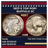 1937-s Buffalo Nickel TOP POP! 5c ms68 SEGS