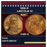 1919-p Lincoln Cent 1c Grades ms66 rd