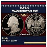 1993-s Proof Washington Quarter 25c pr70 dcam SEGS